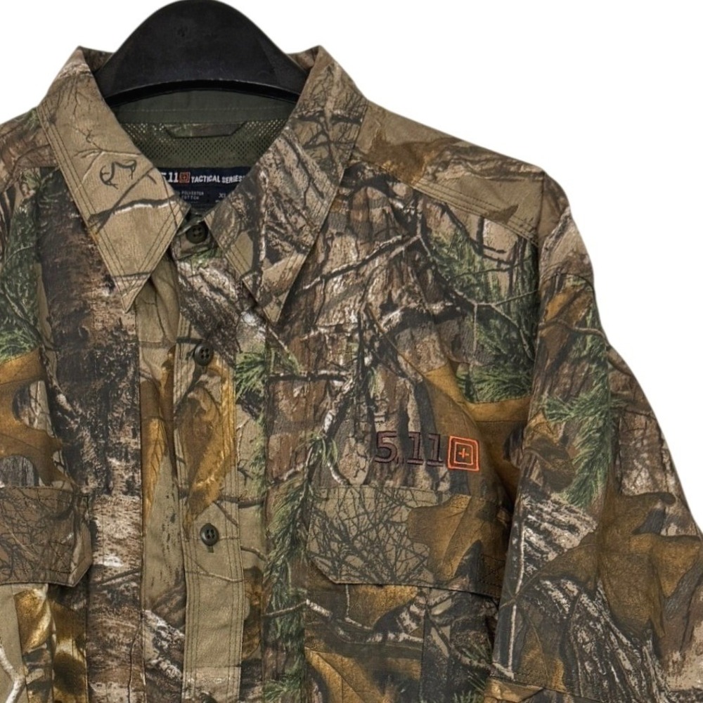 5.11 Tactical Mens XL Camo REALTREE Ripstop Vented‎ Long Sleeve Hunting Stretch